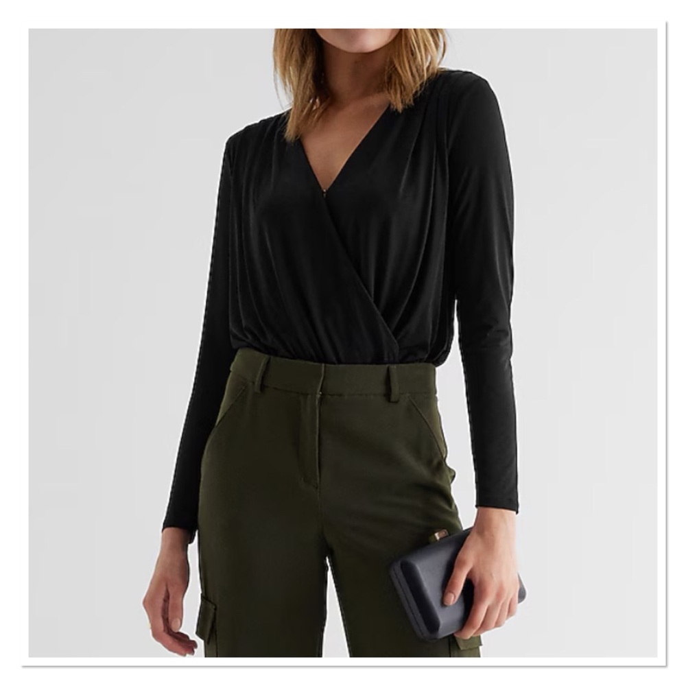 EXPRESS Faux Wrap Long Sleeve Bodysuit 🆕🏷️